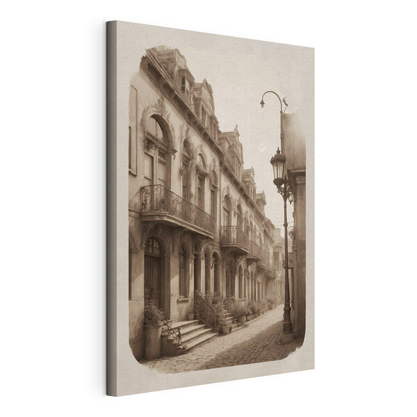 Calle histórica bajo la luz de la luna Cuadros Calle histórica bajo la luz de la luna