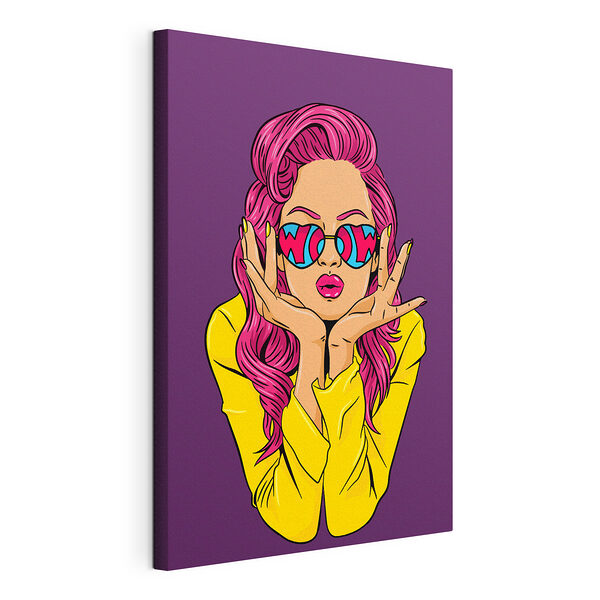 Mujer con el pelo rosa y gafas de sol Cuadros Mujer con el pelo rosa y gafas de sol