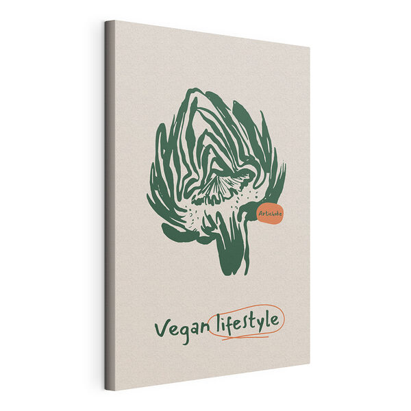 Cuadros Ilustración de una alcachofa para un estilo de vida vegano