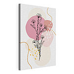 Cuadros Dibujo de flores sobre un fondo rosa