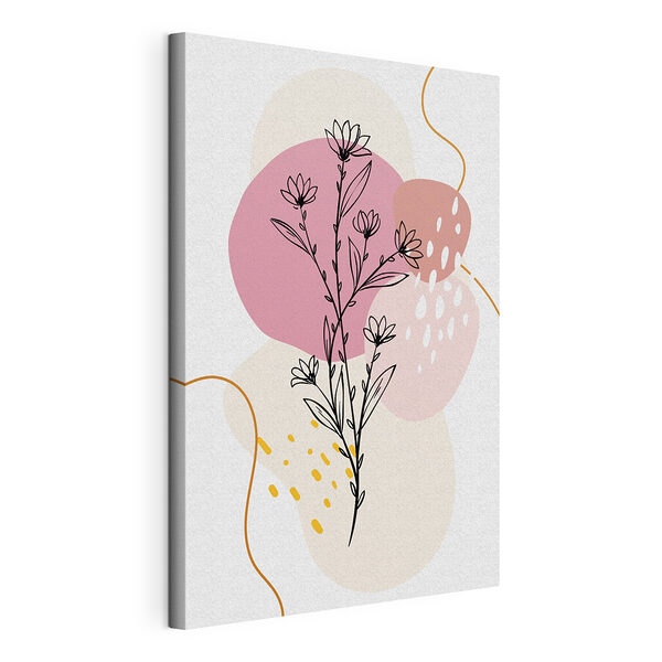 Dibujo de flores sobre un fondo rosa Cuadros Dibujo de flores sobre un fondo rosa