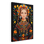 Cuadros Retrato floral con colores vivos
