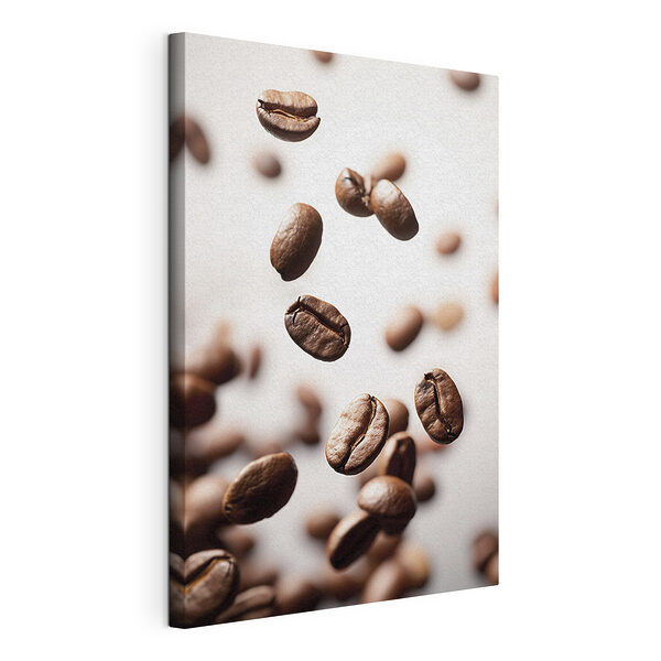 Granos de café flotantes en movimiento Cuadros Granos de café flotantes en movimiento
