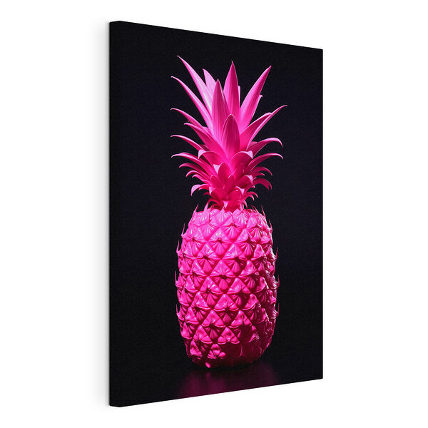 Una piña de un rosa intenso sobre fondo negro Cuadros Una piña de un rosa intenso sobre fondo negro