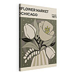 Cuadros Ilustración floral de estilo retro en tonos apagados