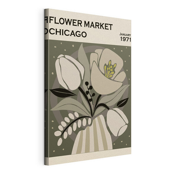 Ilustración floral de estilo retro en tonos apagados Cuadros Ilustración floral de estilo retro en tonos apagados