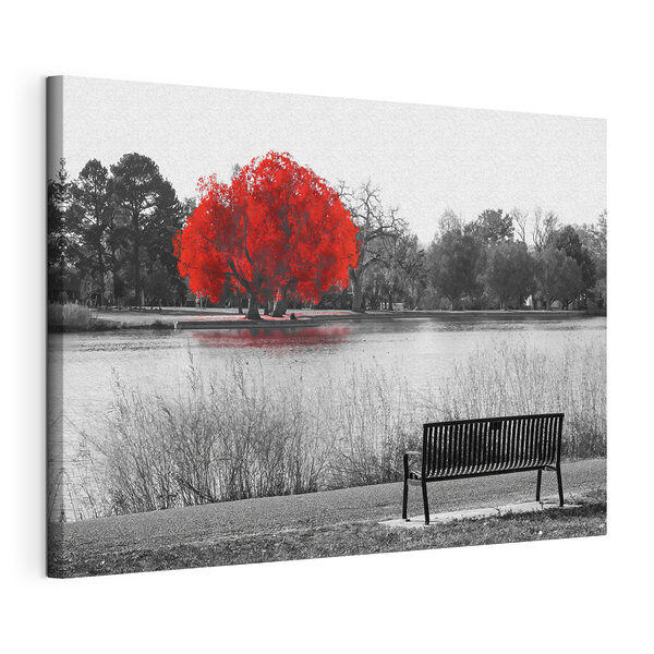 Cuadros Árbol con hojas rojas