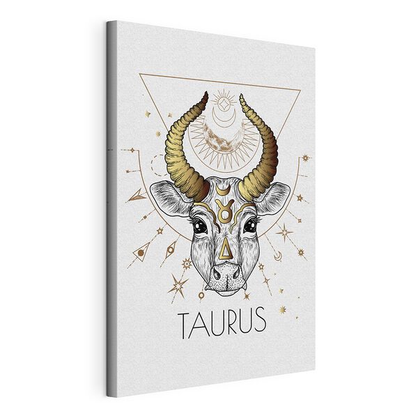 Cuadros Tauro místico entre símbolos celestiales