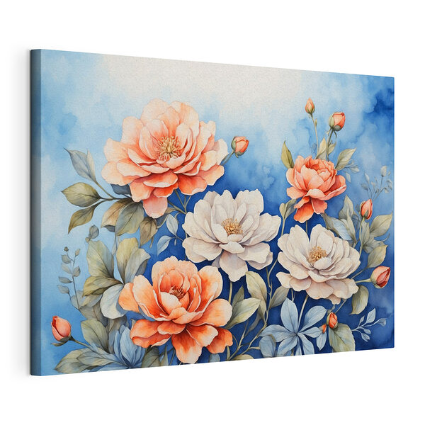 Flores de colores vivos contra un cielo azul Cuadros Flores de colores vivos contra un cielo azul