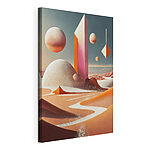 Cuadros Paisaje desértico surrealista con esferas
