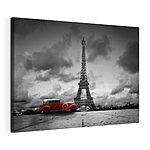 Cuadros Coche rojo junto a una torre