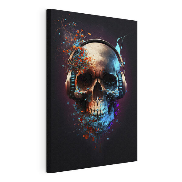 Calavera con auriculares Cuadros Calavera con auriculares