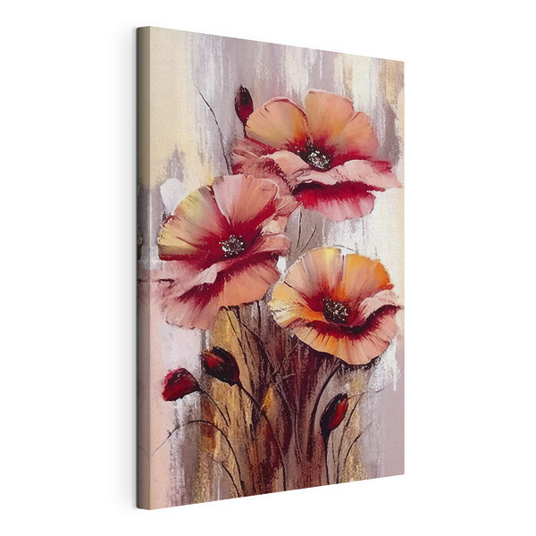 Amapolas de vivos colores en una pintura abstracta Cuadros Amapolas de vivos colores en una pintura abstracta