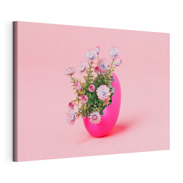 Cuadros Jarrón rosa con flores delicadas