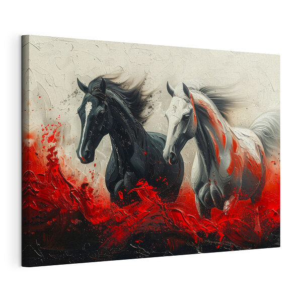 Caballos galopando entre colores vivos Cuadros Caballos galopando entre colores vivos