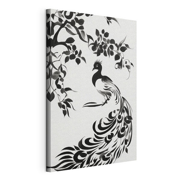 Cuadros Cuadro en blanco y negro de un pájaro
