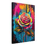 Cuadros Una rosa de colores vivos con toques de color
