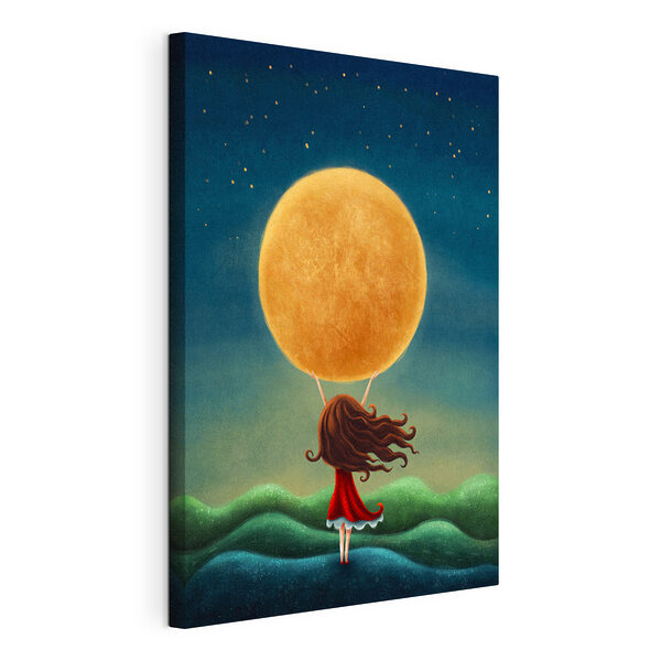 Cuadros Dibujo de una niña con un vestido rojo de pie en una colina (SKU: s37835) Cuadros Cuadros Dibujo de una niña con un vestido rojo de pie en una colina (SKU: s37835)