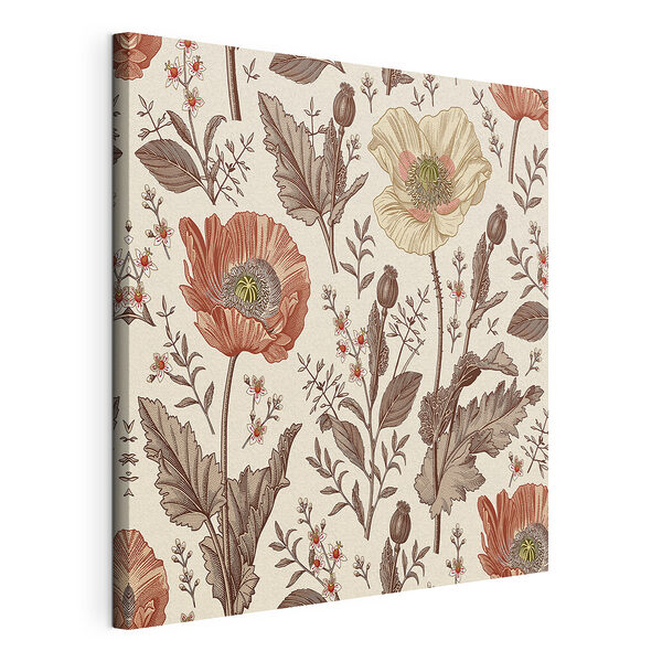 Cuadros Diseño con motivos florales botánicos de estilo vintage