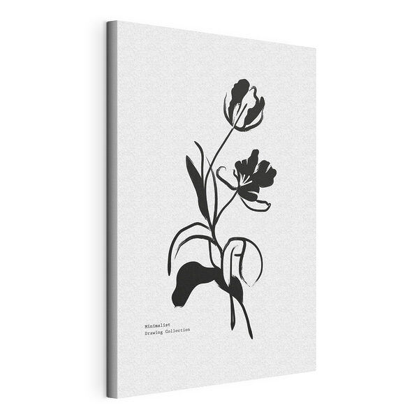 Dibujo en blanco y negro de una flor Cuadros Dibujo en blanco y negro de una flor