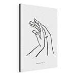 Cuadros Dibujo en blanco y negro de una mano
