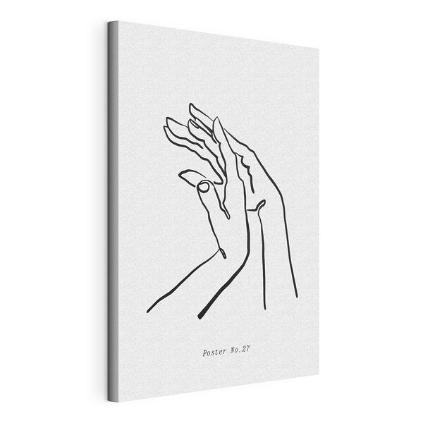 Dibujo en blanco y negro de una mano Cuadros Dibujo en blanco y negro de una mano