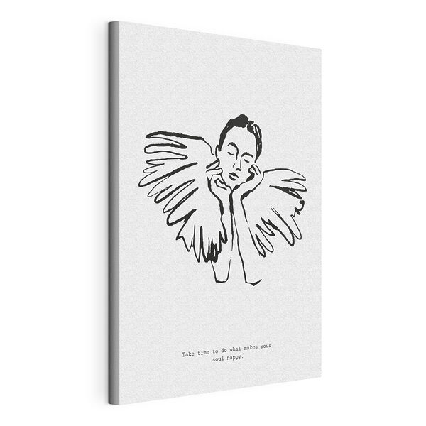 Dibujo en blanco y negro del rostro de un hombre Cuadros Dibujo en blanco y negro del rostro de un hombre