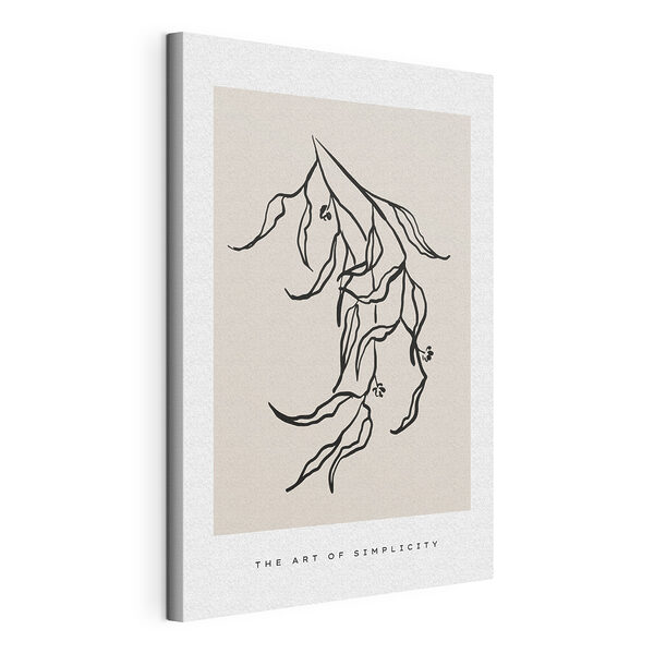 Dibujo en blanco y negro de una planta Cuadros Dibujo en blanco y negro de una planta