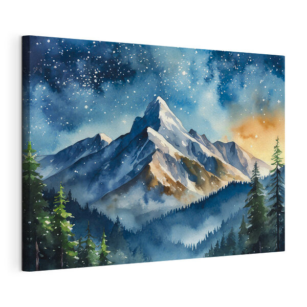 Cuadros Pintura en acuarela de una cordillera