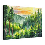 Cuadros Pintura en acuarela de un bosque