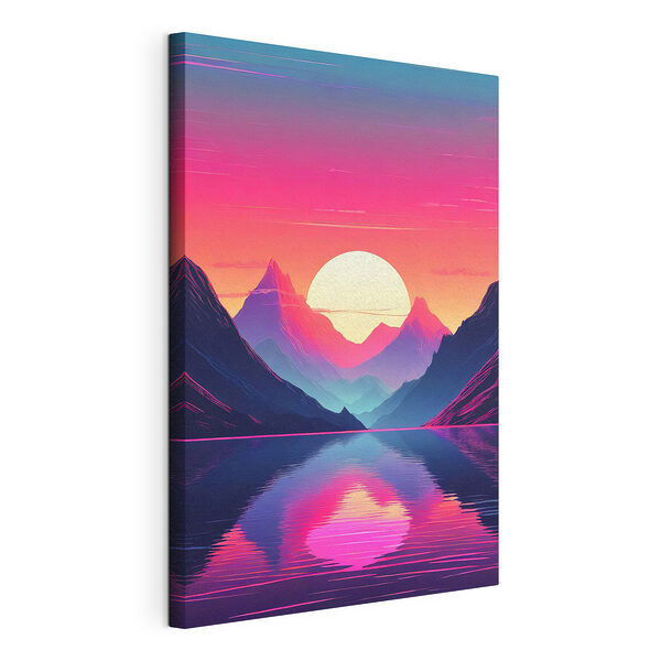 Cuadros Puesta de sol sobre una cordillera