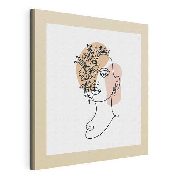 Dibujo de una mujer con flores en el pelo Cuadros Dibujo de una mujer con flores en el pelo