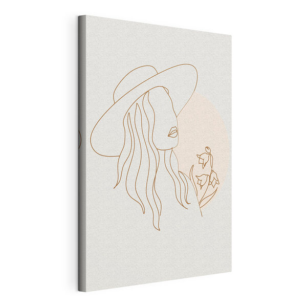 Cuadros Dibujo de una mujer con sombrero