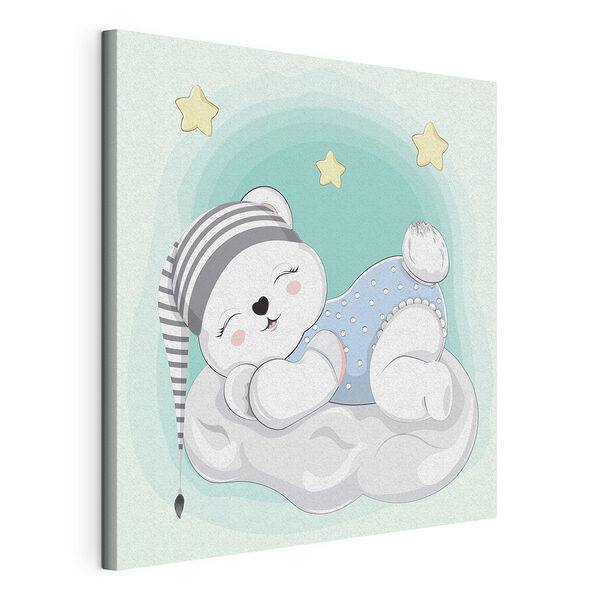 Dibujo de un osezno durmiendo sobre una nube Cuadros Dibujo de un osezno durmiendo sobre una nube