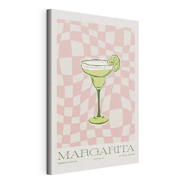Ilustración retro de una margarita con una rodaja de lima Cuadros Ilustración retro de una margarita con una rodaja de lima