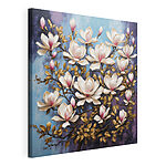 Cuadros Las magnolias florecen sobre un fondo de colores vivos