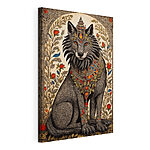 Cuadros Lobo ornamentado y adornado con joyas