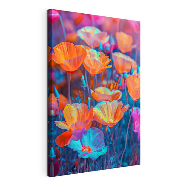 Cuadros Flores de colores vivos en tonos surrealistas