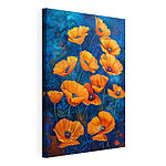 Cuadros Amapolas de colores vivos sobre un fondo azul intenso