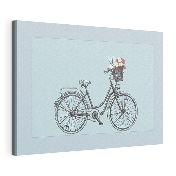 Cuadros Bicicleta con flores en una cesta