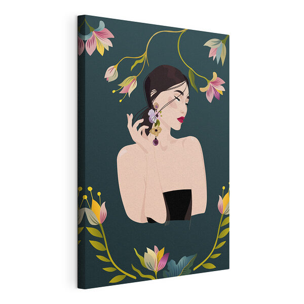 Mujer con flores en el pelo Cuadros Mujer con flores en el pelo