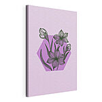 Cuadros Dibujo de flores sobre un fondo morado