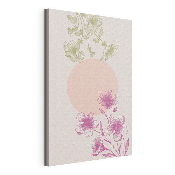 Cuadros Dibujo de flores y hojas