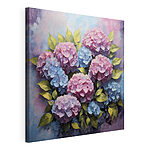 Cuadros Cuadro de flores de hortensia rosas y azules