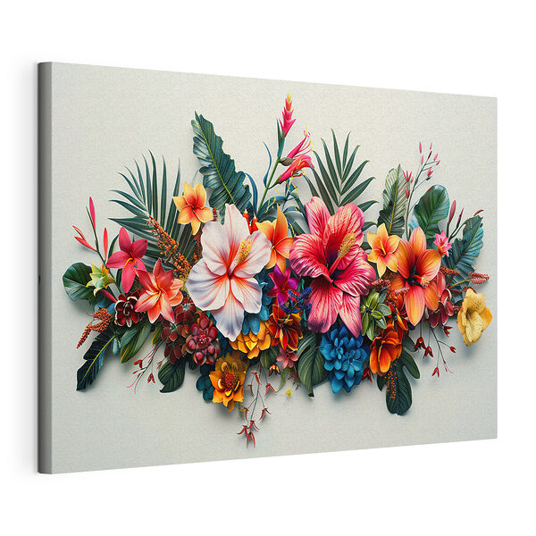 Arreglo floral lleno de colorido con un frondoso follaje Cuadros Arreglo floral lleno de colorido con un frondoso follaje