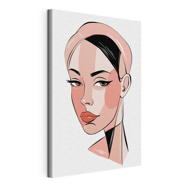 Retrato ilustrado con tonos rosados Cuadros Retrato ilustrado con tonos rosados