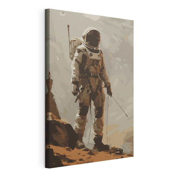 Cuadros Un astronauta explora un paisaje extraterrestre