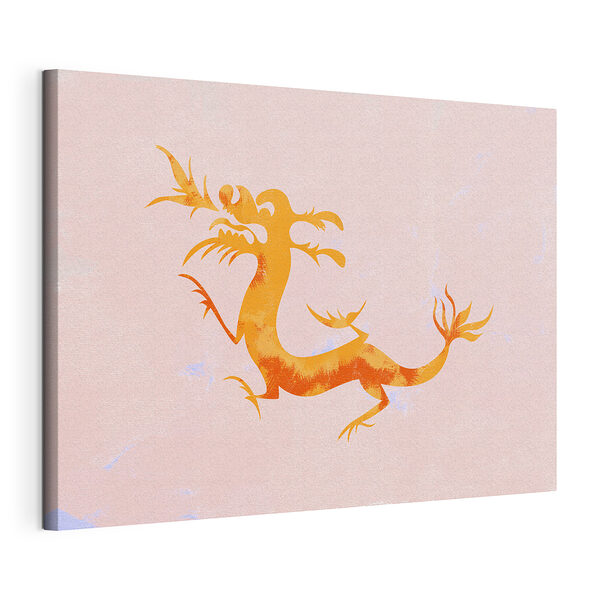 Ilustración de un dragón sobre un fondo en tonos pastel Cuadros Ilustración de un dragón sobre un fondo en tonos pastel