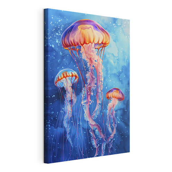 Cuadros Medusas a la deriva en el azul profundo