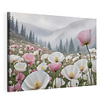 Cuadros Pradera brumosa con amapolas en flor
